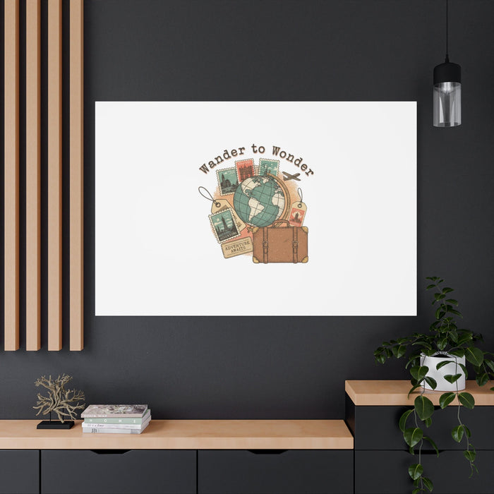 Wander to Wonder travel postcard wall art | Canvas Canvas Printify 