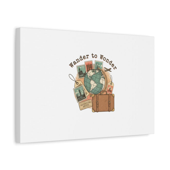 Wander to Wonder travel postcard wall art | Canvas Canvas Printify 