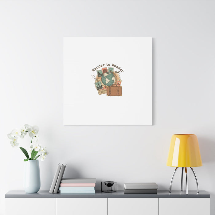 Wander to Wonder travel postcard wall art | Canvas Canvas Printify 