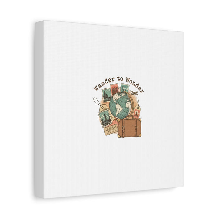 Wander to Wonder travel postcard wall art | Canvas Canvas Printify 