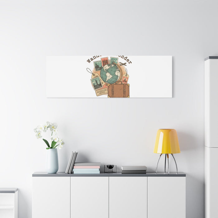 Wander to Wonder travel postcard wall art | Canvas Canvas Printify 