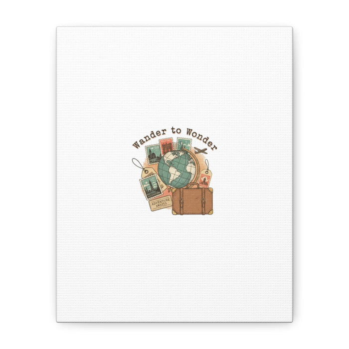 Wander to Wonder travel postcard wall art | Canvas Canvas Printify 8" x 10" (Vertical) 1.25" 