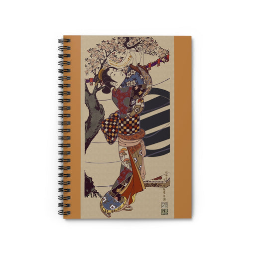 Vintage Japanese Ukiyo-e Geisha Spiral Notebook — Ruled Journal Paper products Printify One Size 