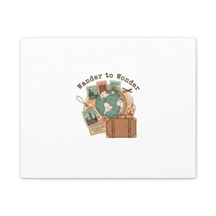 Wander to Wonder travel postcard wall art | Canvas Canvas Printify 20″ x 16″ (Horizontal) 1.25" 
