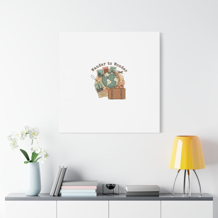 Wander to Wonder travel postcard wall art | Canvas Canvas Printify 
