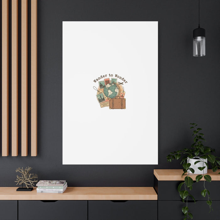 Wander to Wonder travel postcard wall art | Canvas Canvas Printify 