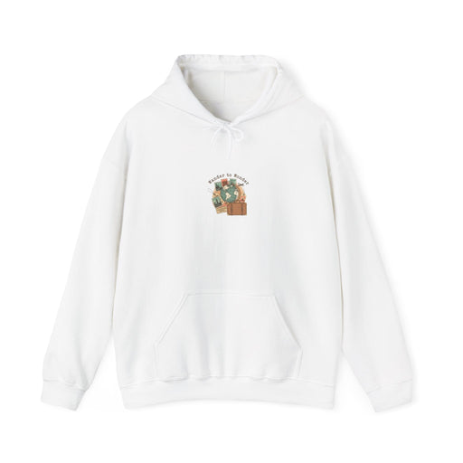 Postcard Passport Stamp Wanderlust Hoodie | Retro Travel, Vintage Postage Hoodie Printify S White 