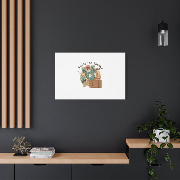 Wander to Wonder travel postcard wall art | Canvas Canvas Printify 
