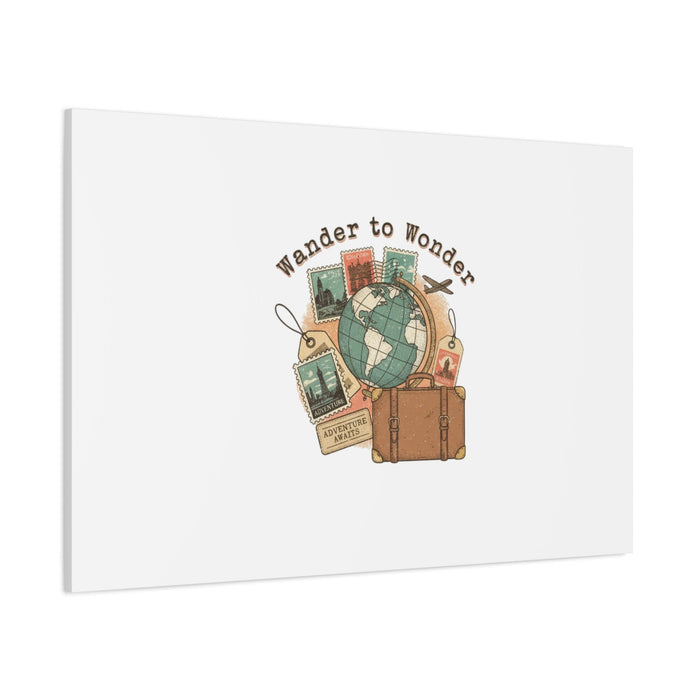 Wander to Wonder travel postcard wall art | Canvas Canvas Printify 