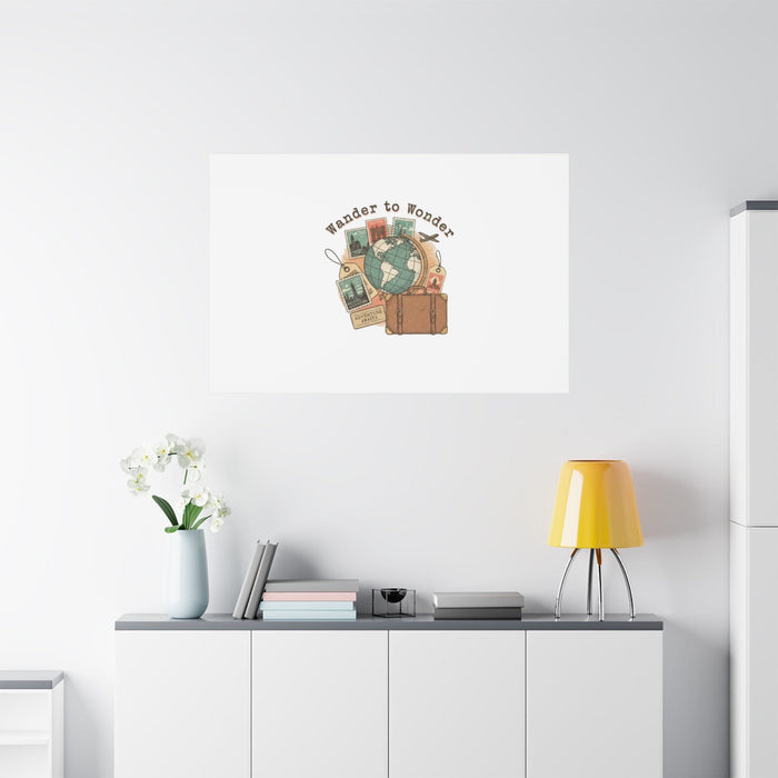 Wander to Wonder travel postcard wall art | Canvas Canvas Printify 