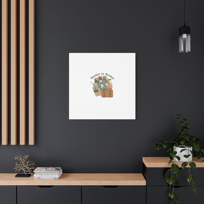 Wander to Wonder travel postcard wall art | Canvas Canvas Printify 