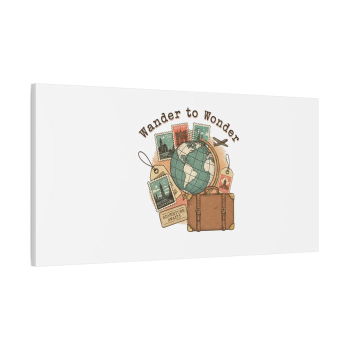 Wander to Wonder travel postcard wall art | Canvas Canvas Printify 