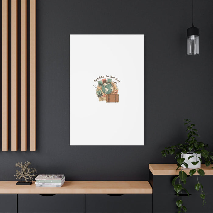 Wander to Wonder travel postcard wall art | Canvas Canvas Printify 