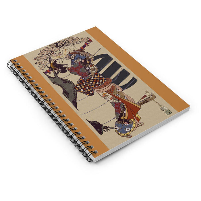 Vintage Japanese Ukiyo-e Geisha Spiral Notebook — Ruled Journal Paper products Printify 