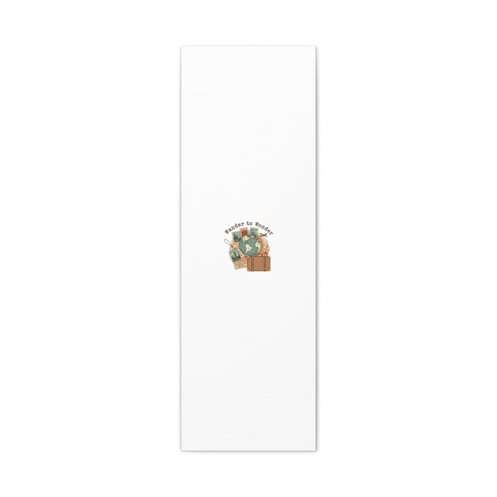 Wander to Wonder travel postcard wall art | Canvas Canvas Printify 12" x 36" (Vertical) 1.25" 