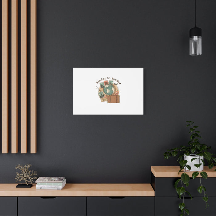 Wander to Wonder travel postcard wall art | Canvas Canvas Printify 