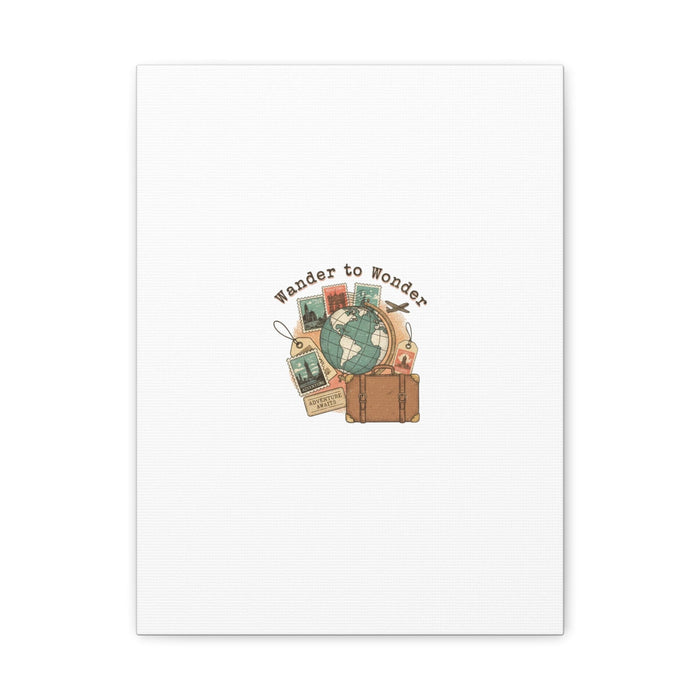 Wander to Wonder travel postcard wall art | Canvas Canvas Printify 12″ x 16″ (Vertical) 1.25" 