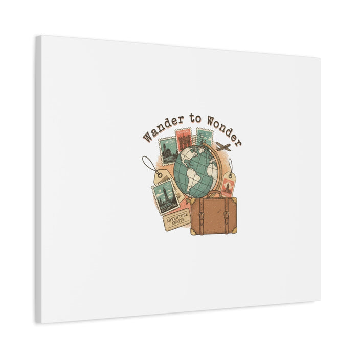 Wander to Wonder travel postcard wall art | Canvas Canvas Printify 