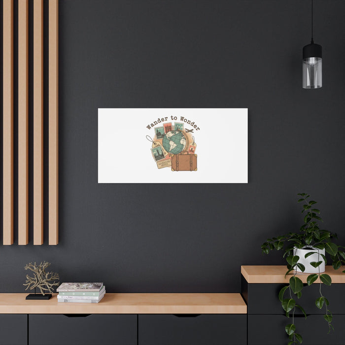 Wander to Wonder travel postcard wall art | Canvas Canvas Printify 