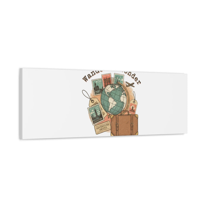 Wander to Wonder travel postcard wall art | Canvas Canvas Printify 