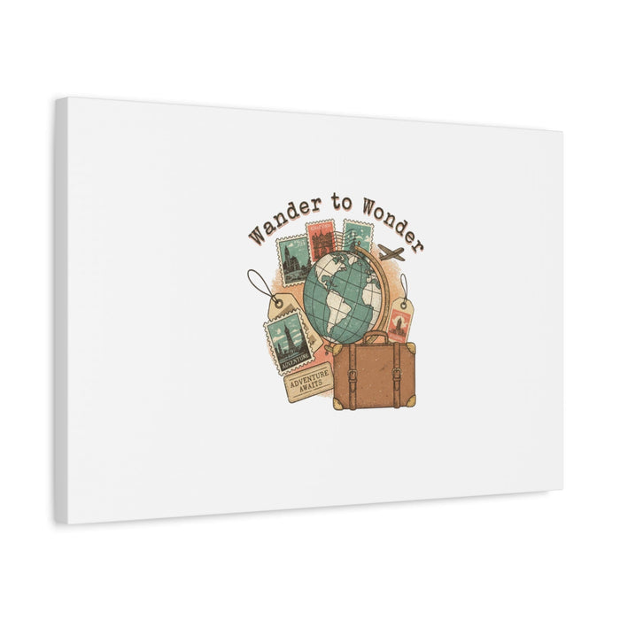 Wander to Wonder travel postcard wall art | Canvas Canvas Printify 