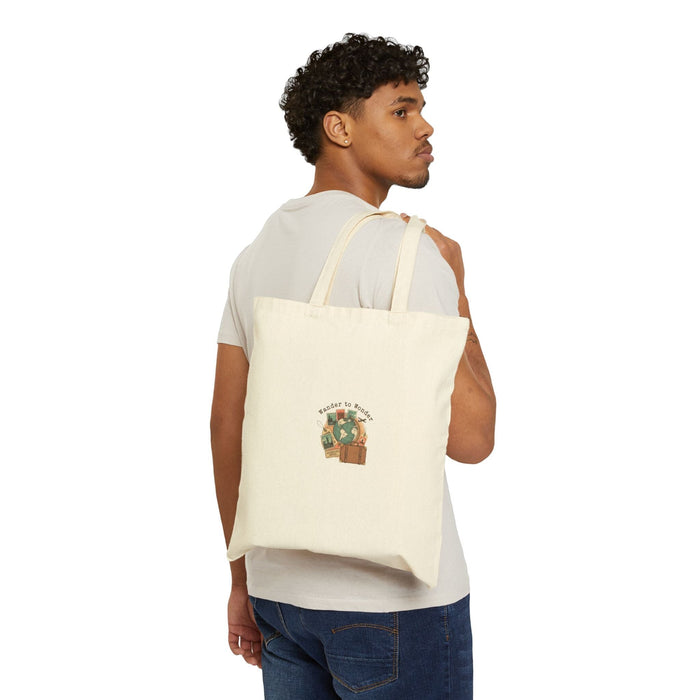Wanderlust Postage Tote, travel stamps postcard vintage cotton canvas Bags Printify 
