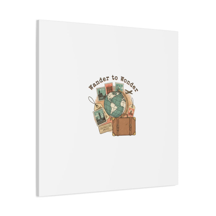 Wander to Wonder travel postcard wall art | Canvas Canvas Printify 