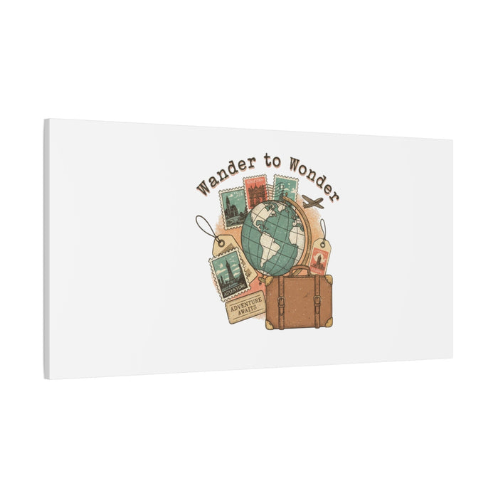 Wander to Wonder travel postcard wall art | Canvas Canvas Printify 