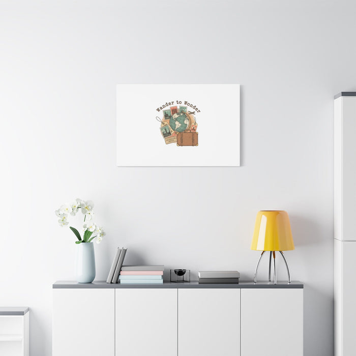 Wander to Wonder travel postcard wall art | Canvas Canvas Printify 