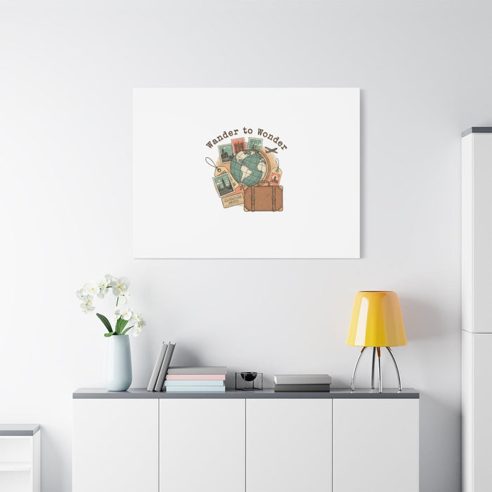 Wander to Wonder travel postcard wall art | Canvas Canvas Printify 