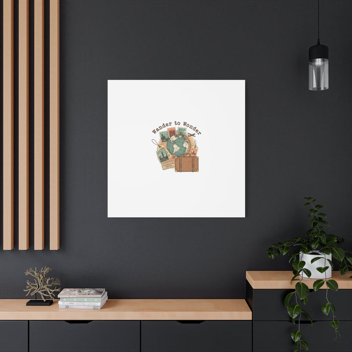 Wander to Wonder travel postcard wall art | Canvas Canvas Printify 