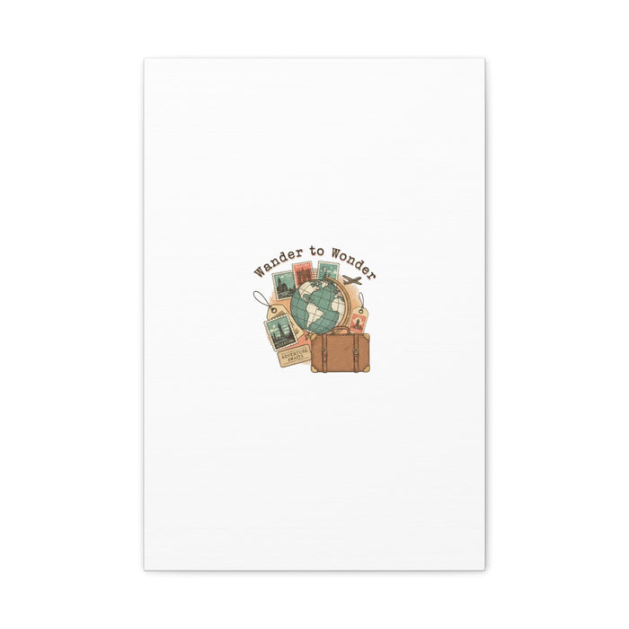 Wander to Wonder travel postcard wall art | Canvas Canvas Printify 16″ x 24″ (Vertical) 1.25" 