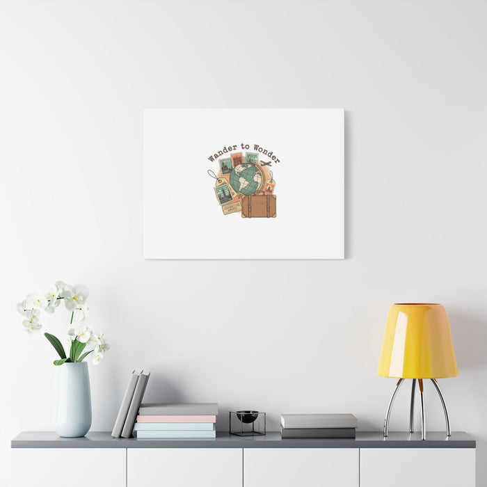 Wander to Wonder travel postcard wall art | Canvas Canvas Printify 