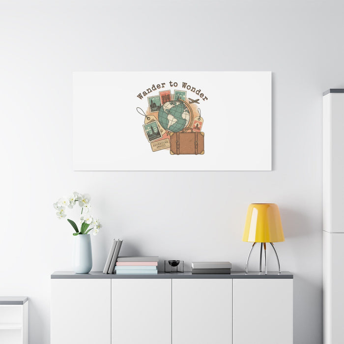 Wander to Wonder travel postcard wall art | Canvas Canvas Printify 