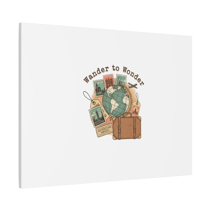 Wander to Wonder travel postcard wall art | Canvas Canvas Printify 