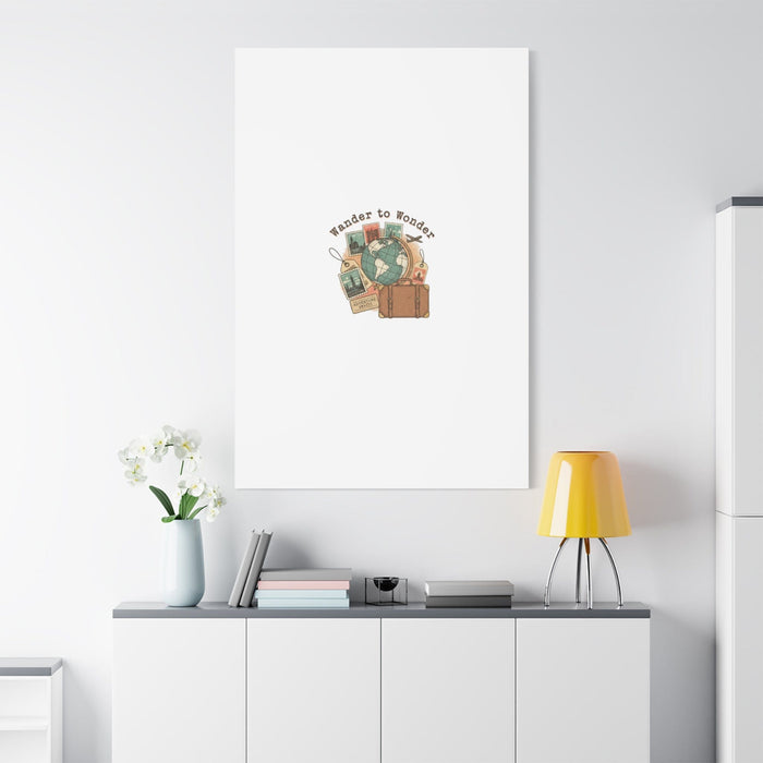 Wander to Wonder travel postcard wall art | Canvas Canvas Printify 
