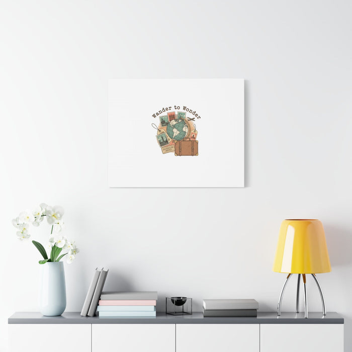 Wander to Wonder travel postcard wall art | Canvas Canvas Printify 
