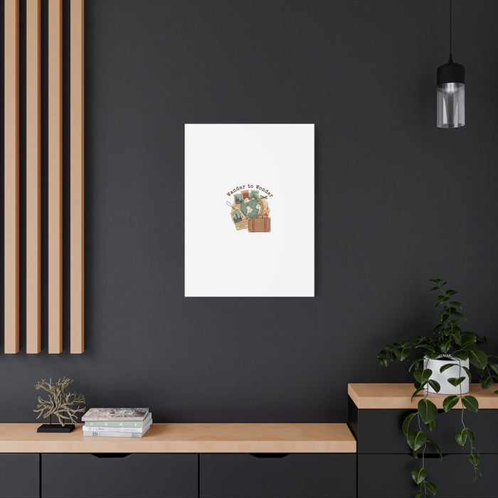 Wander to Wonder travel postcard wall art | Canvas Canvas Printify 