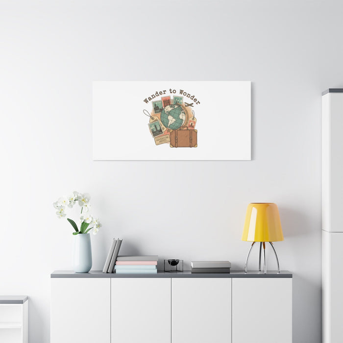 Wander to Wonder travel postcard wall art | Canvas Canvas Printify 