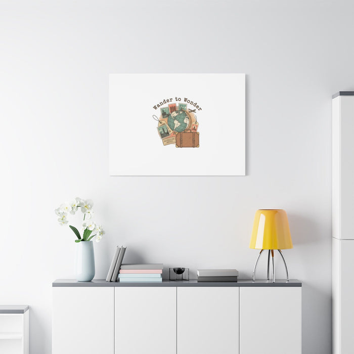 Wander to Wonder travel postcard wall art | Canvas Canvas Printify 