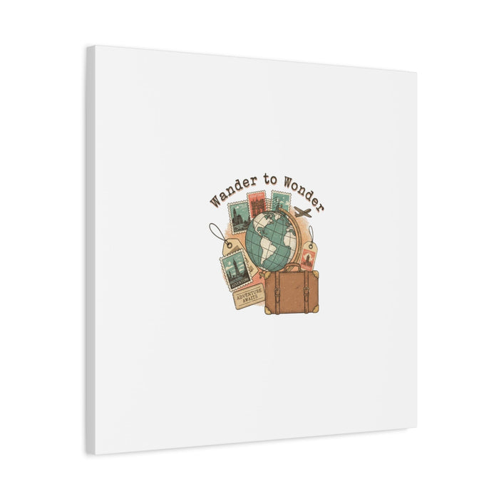 Wander to Wonder travel postcard wall art | Canvas Canvas Printify 