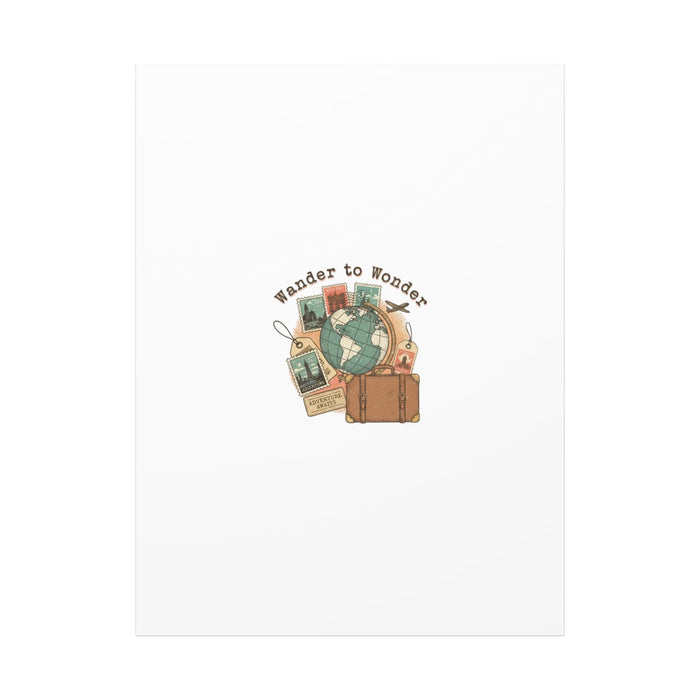 Wander to Wonder travel postcard wall art | Canvas Canvas Printify 36" x 48" (Vertical) 1.25" 