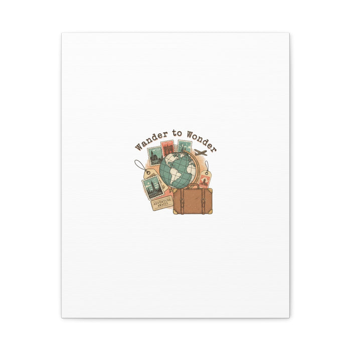 Wander to Wonder travel postcard wall art | Canvas Canvas Printify 16" x 20" (Vertical) 1.25" 