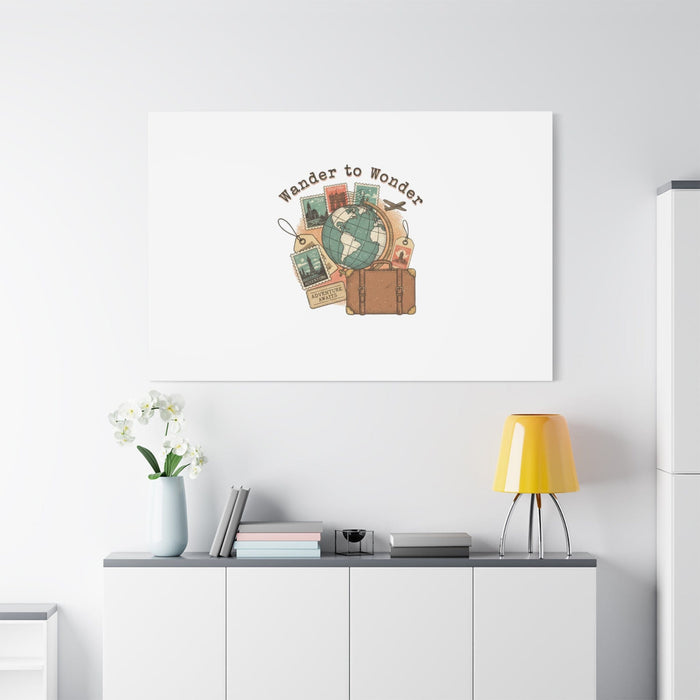 Wander to Wonder travel postcard wall art | Canvas Canvas Printify 