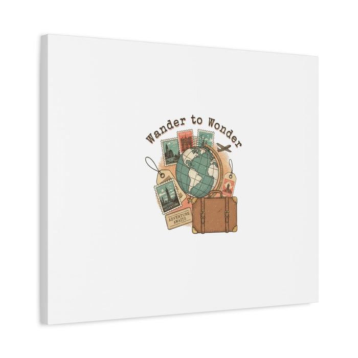 Wander to Wonder travel postcard wall art | Canvas Canvas Printify 