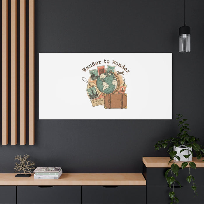 Wander to Wonder travel postcard wall art | Canvas Canvas Printify 