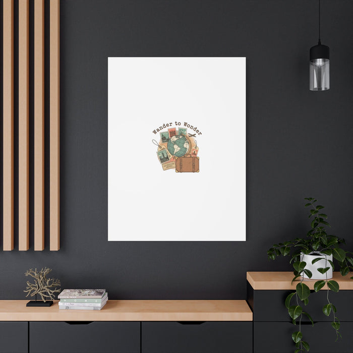 Wander to Wonder travel postcard wall art | Canvas Canvas Printify 
