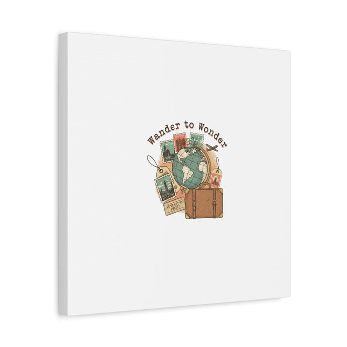 Wander to Wonder travel postcard wall art | Canvas Canvas Printify 