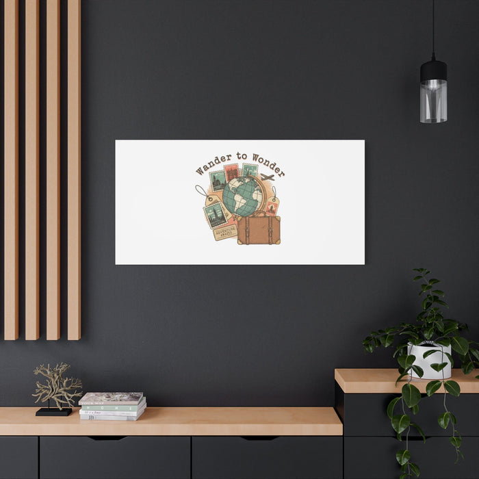 Wander to Wonder travel postcard wall art | Canvas Canvas Printify 