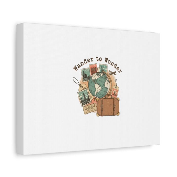 Wander to Wonder travel postcard wall art | Canvas Canvas Printify 